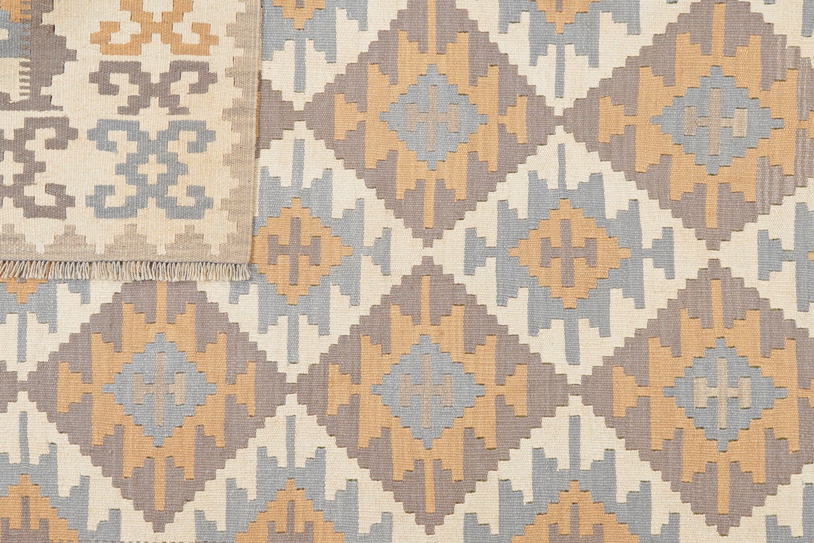 Kelim Gashgai — Handmade, 172x248 cm, Grey, 100% Virgin Wool | View 6