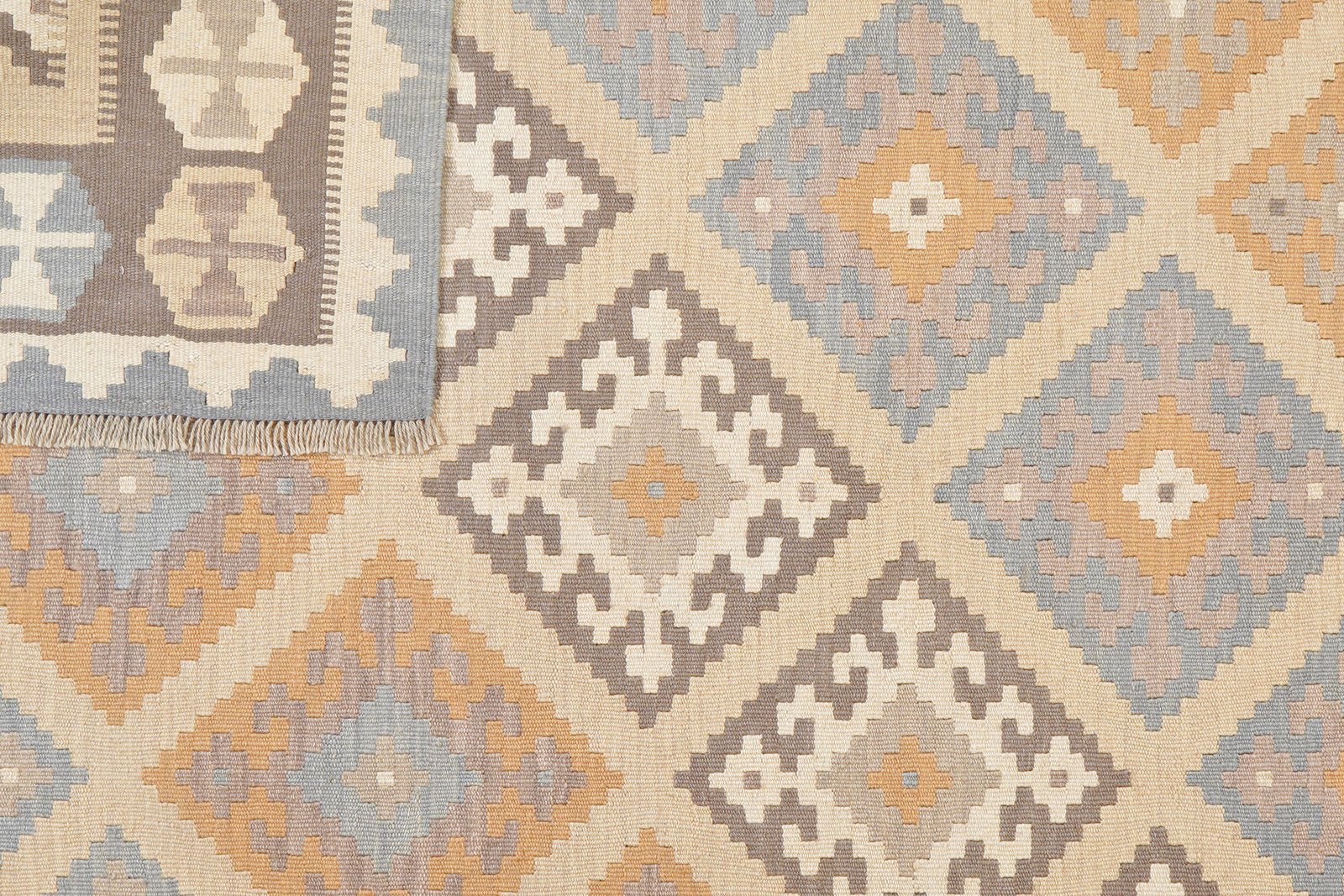 Kelim Gashgai — Handmade, 176x242 cm, Beige, 100% Virgin Wool | View 6