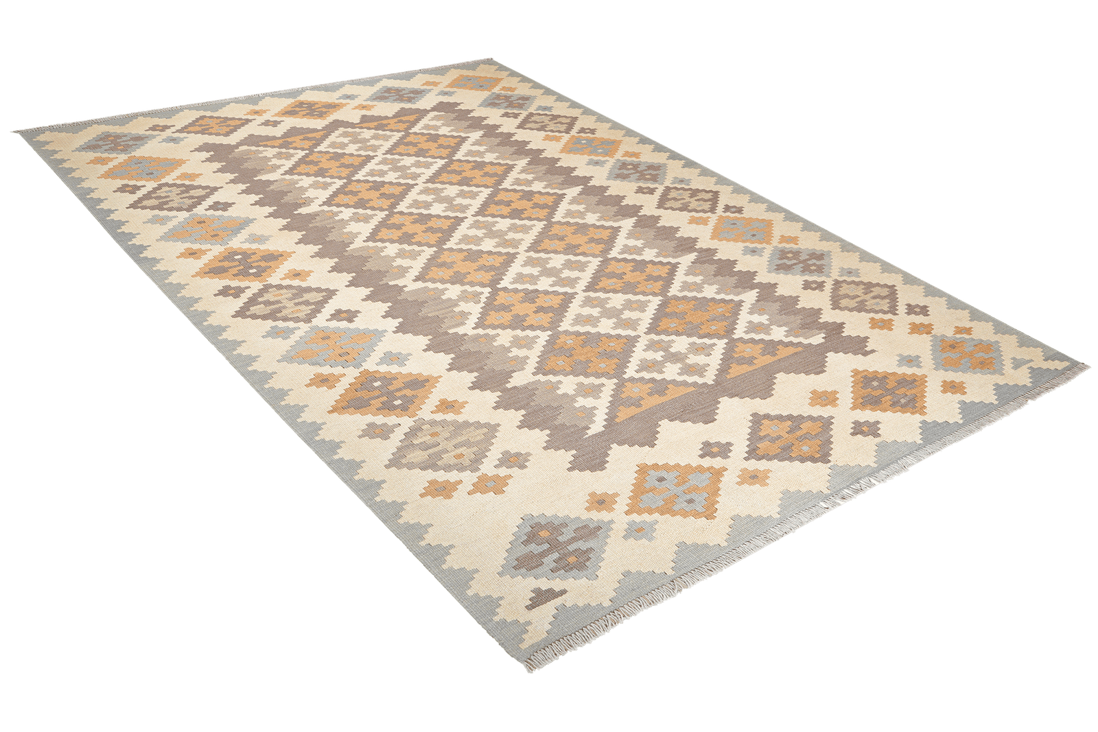 Kelim Gashgai — Handmade, 171x239 cm, Beige, 100% Virgin Wool | View 4