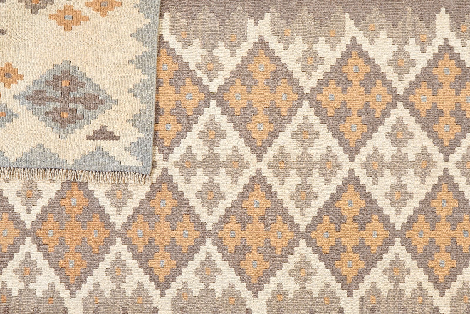 Kelim Gashgai — Handmade, 171x239 cm, Beige, 100% Virgin Wool | View 6