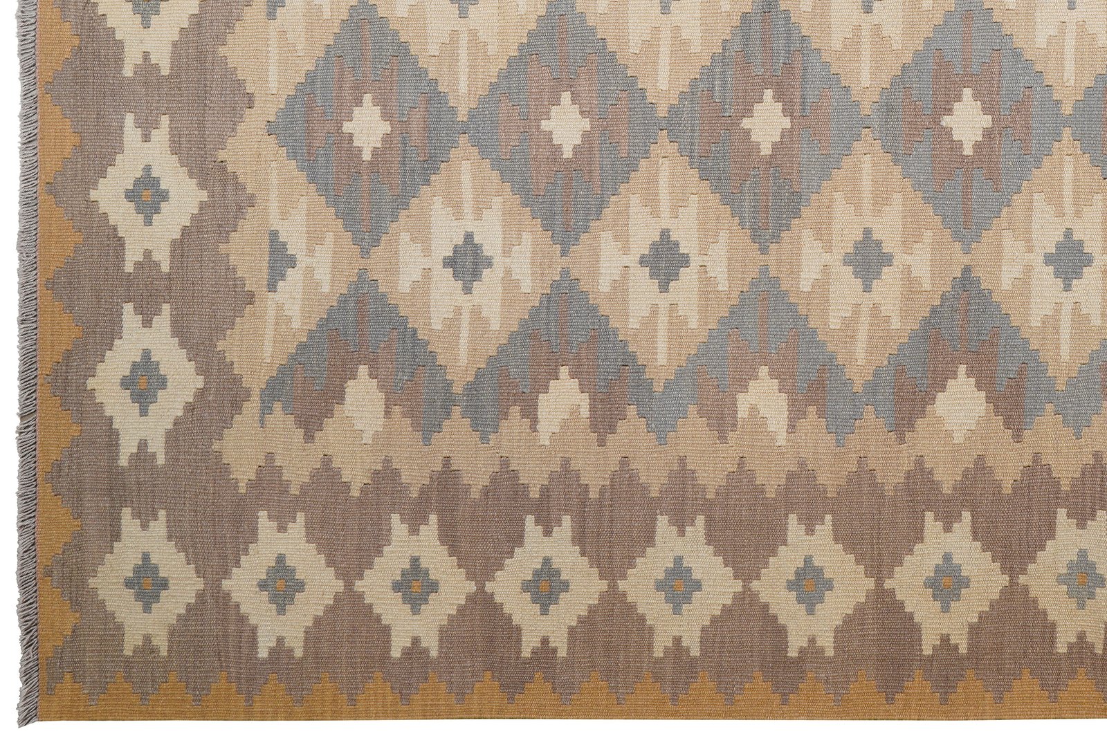 Kelim Gashgai — Handmade, 203x295 cm, Beige, 100% Virgin Wool | View 3