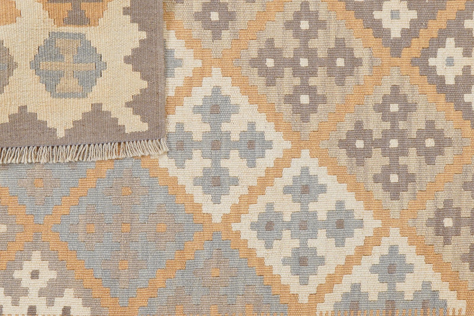Kelim Gashgai — Handmade, 119x177 cm, Grey, 100% Virgin Wool | View 6
