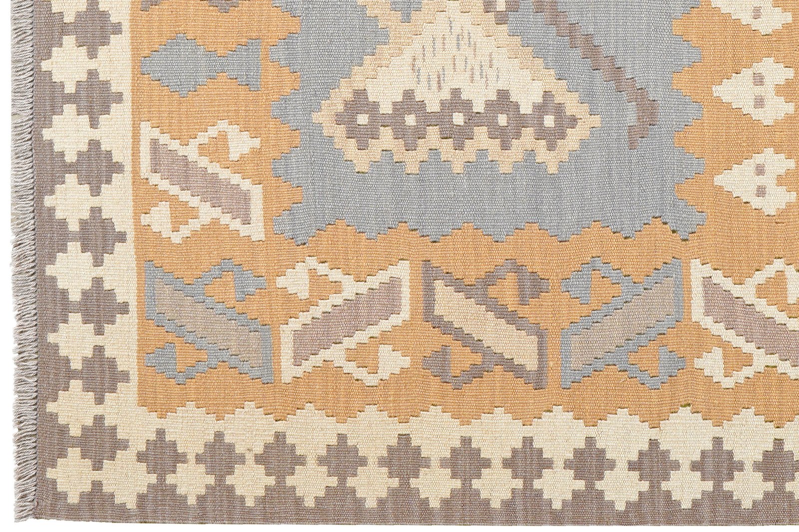 Kelim Gashgai — Handmade, 123x169 cm, Grey, 100% Virgin Wool | View 3