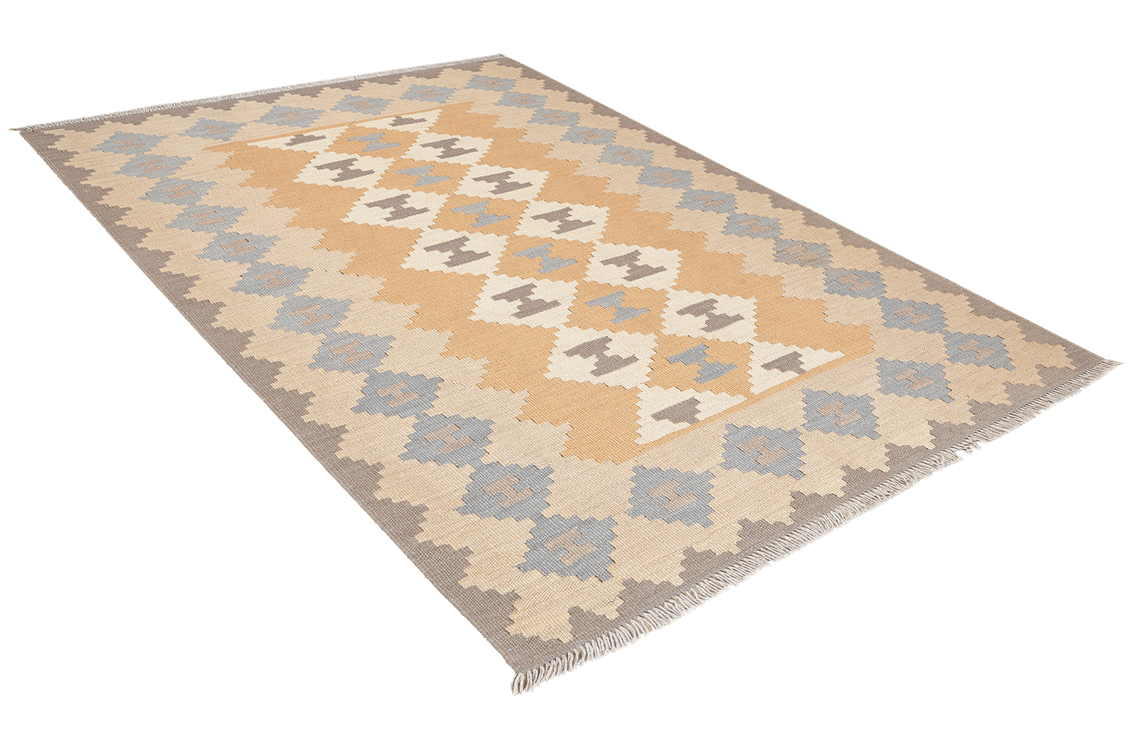Kelim Gashgai — Handmade, 117x171 cm, Yellow, 100% Virgin Wool | View 4