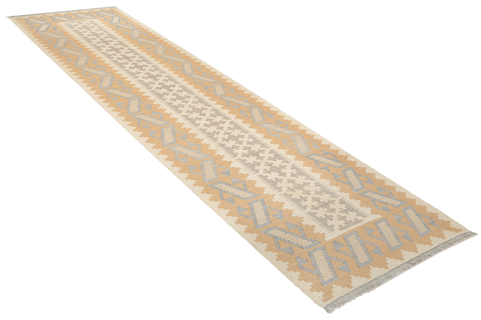 Kelim Gashgai — Handmade, 79x287 cm, Beige, 100% Virgin Wool | View 4