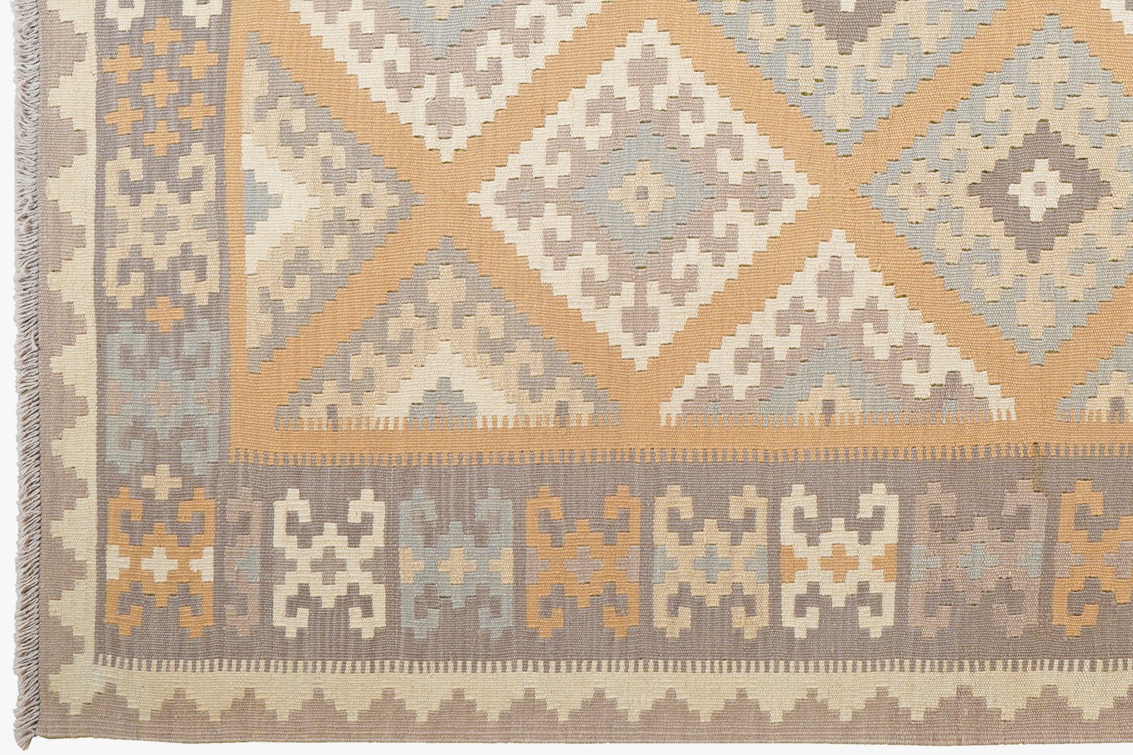 Kelim Gashgai — Handmade, 182x247 cm, Yellow, 100% Virgin Wool | View 3
