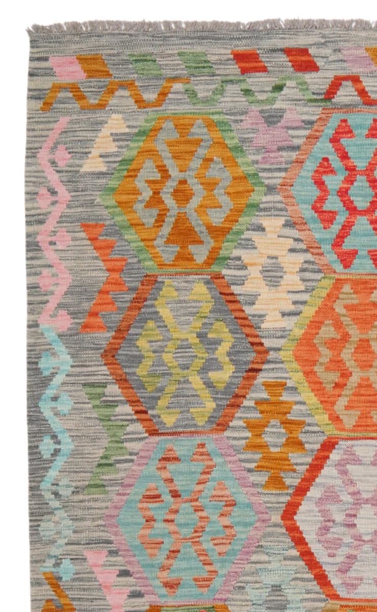 Kelim Sahara — Handgefertigt, 294x202 cm, Bunt, 100% Virgin Wool | View 4