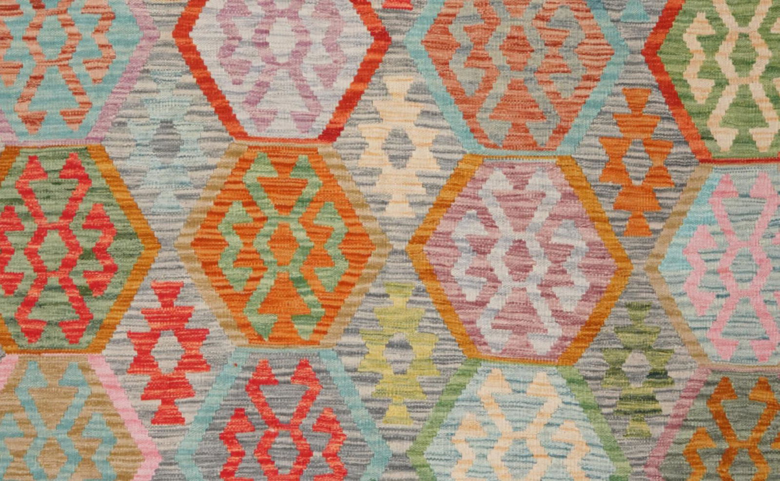 Kelim Sahara — Handgefertigt, 294x202 cm, Bunt, 100% Virgin Wool | View 5