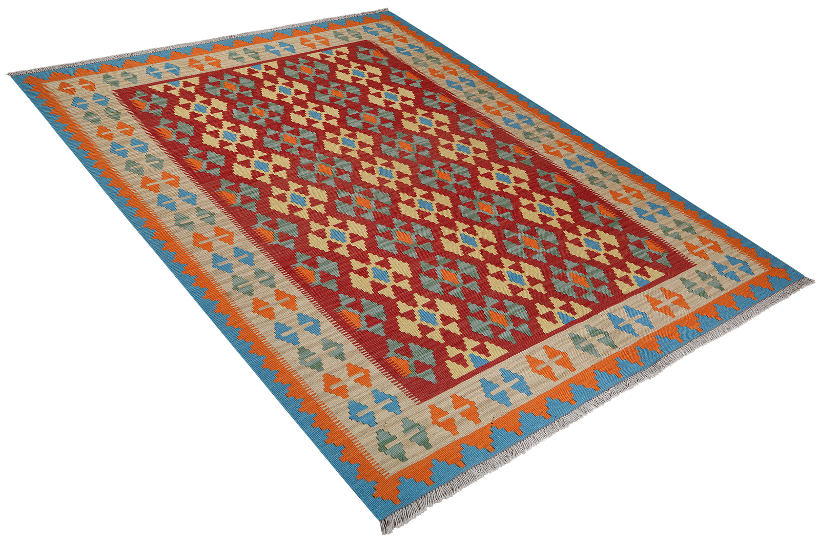 Kelim Gashgai — Handgefertigt, 199x157 cm, Beige, 100% Virgin Wool | View 5