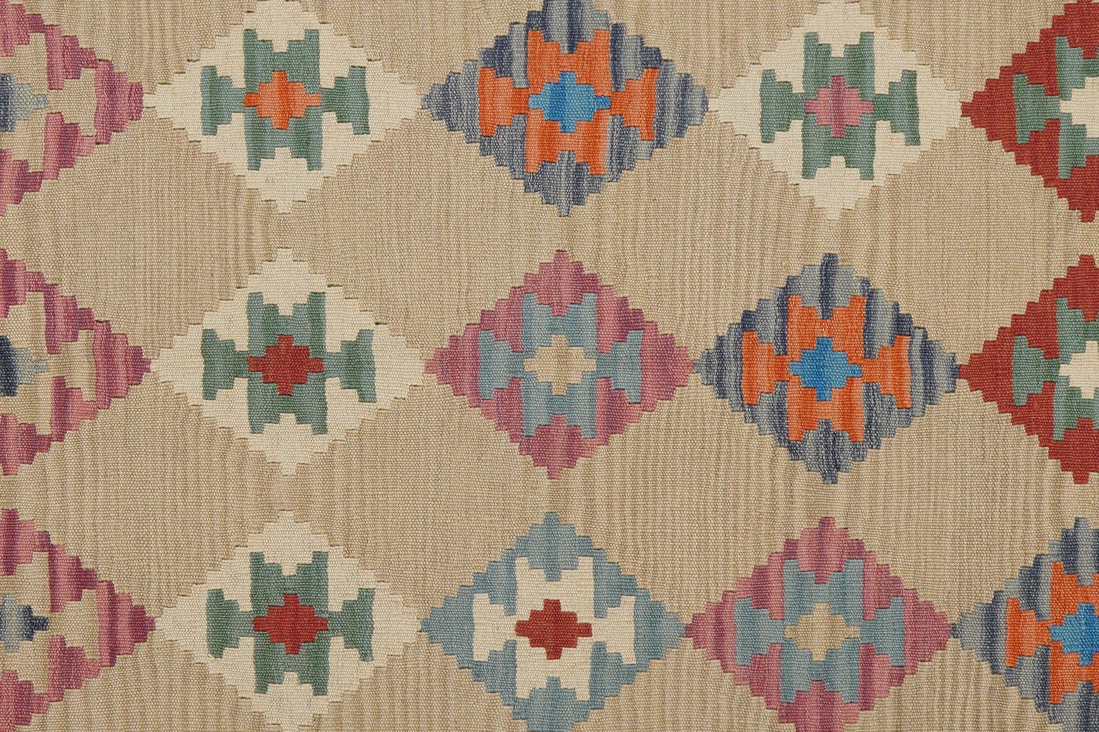Kelim Gashgai — Handmade, 159x202 cm, Beige, 100% Virgin Wool | View 5