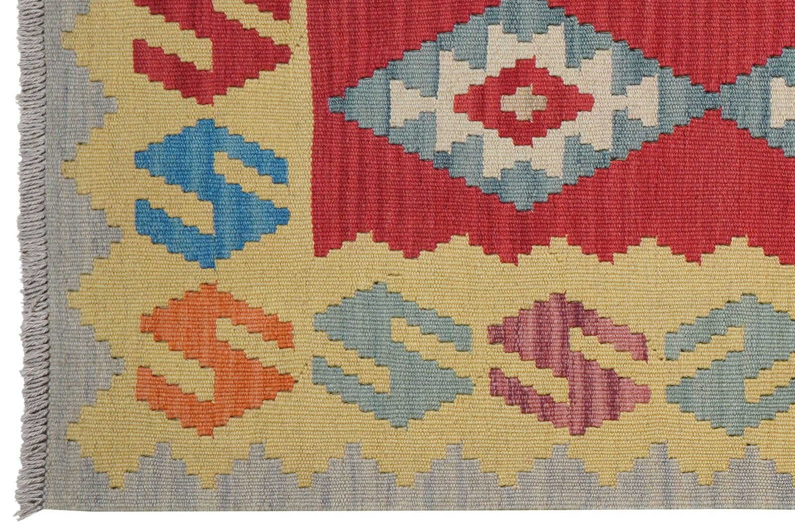 Kelim Gashgai — Handmade, 82x300 cm, Red, 100% Virgin Wool | View 3