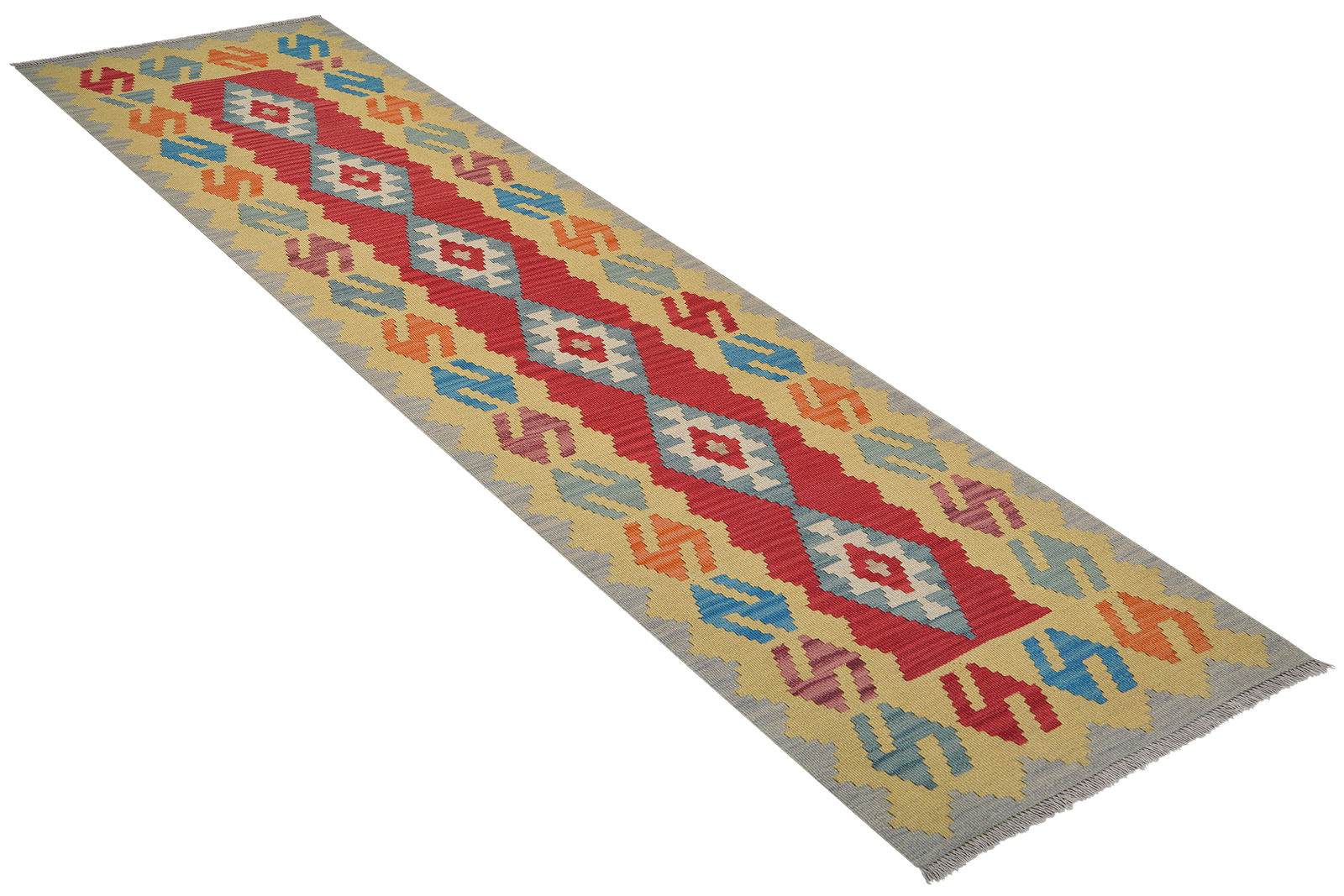 Kelim Gashgai — Handgefertigt, 300x82 cm, Gelb, 100% Virgin Wool | View 5