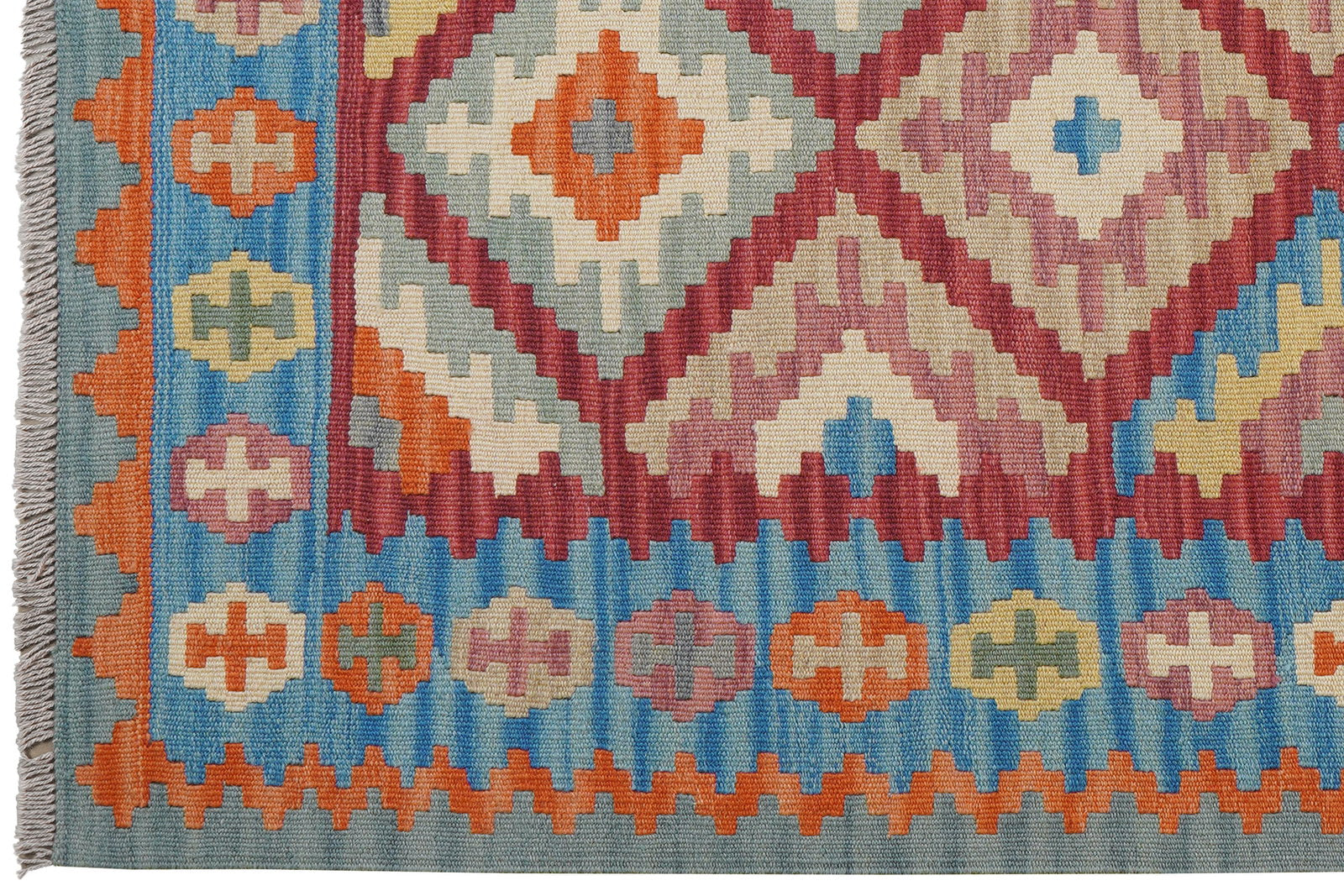 Kelim Gashgai — Handgefertigt, 184x130 cm, Blau, 100% Virgin Wool | View 4