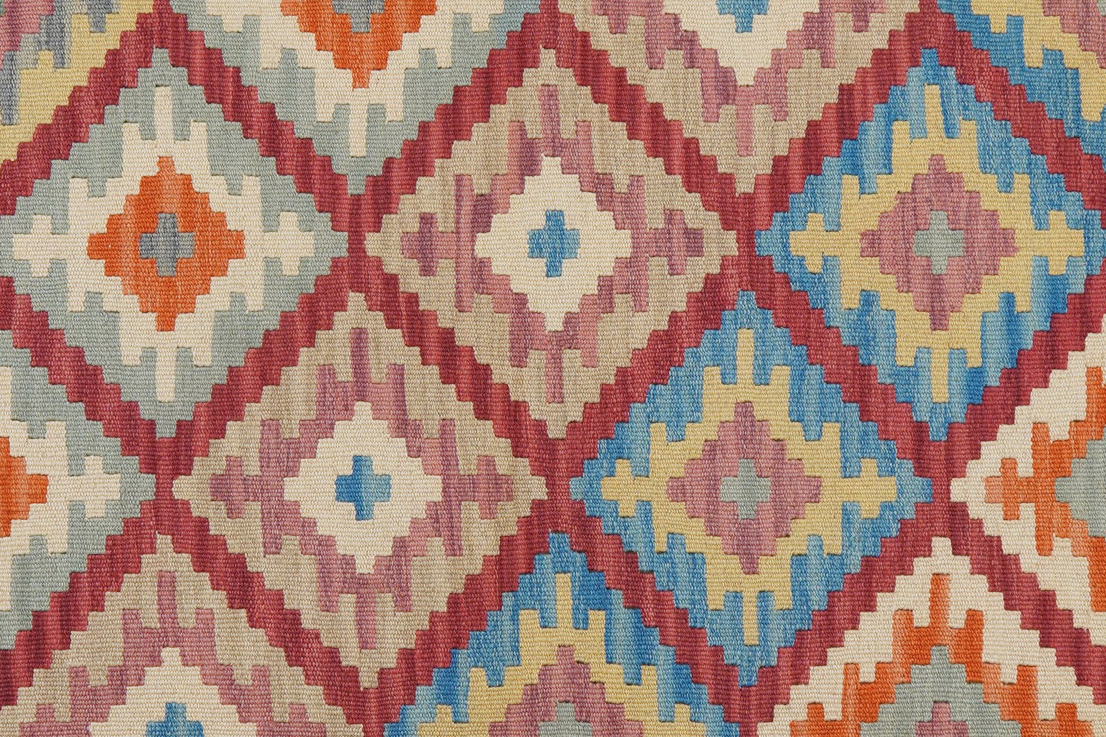 Kelim Gashgai — Handmade, 130x184 cm, Red, 100% Virgin Wool | View 5