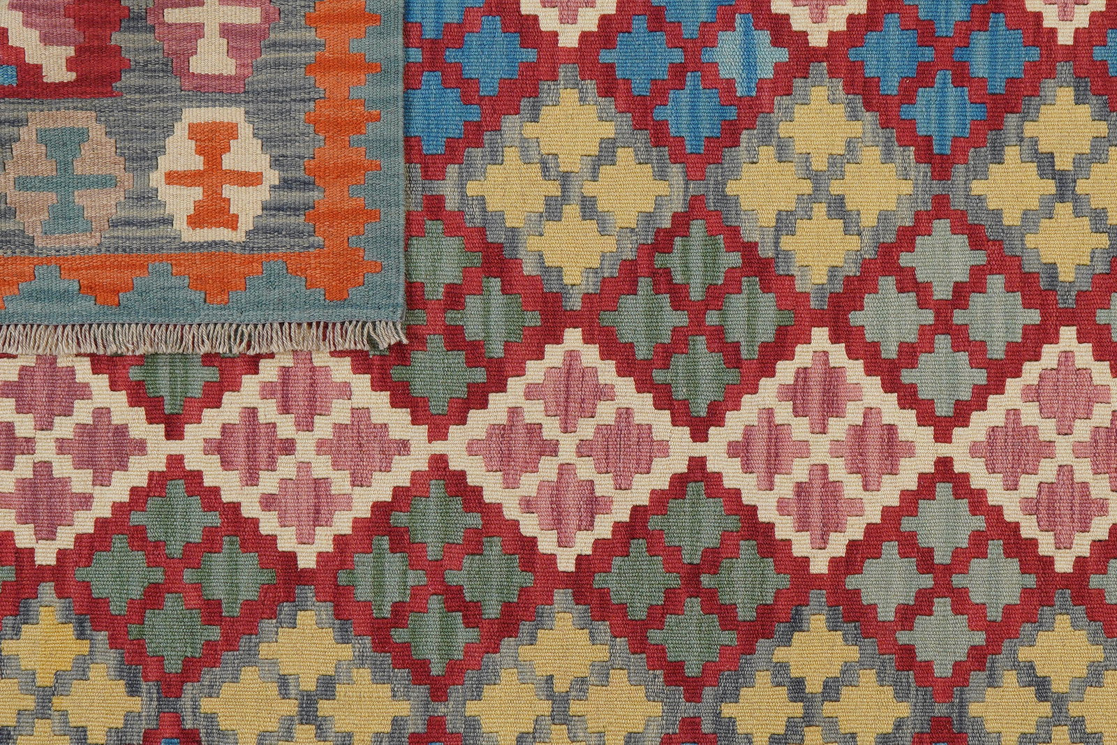 Kelim Gashgai — Handgefertigt, 207x161 cm, Grau, 100% Virgin Wool | View 7