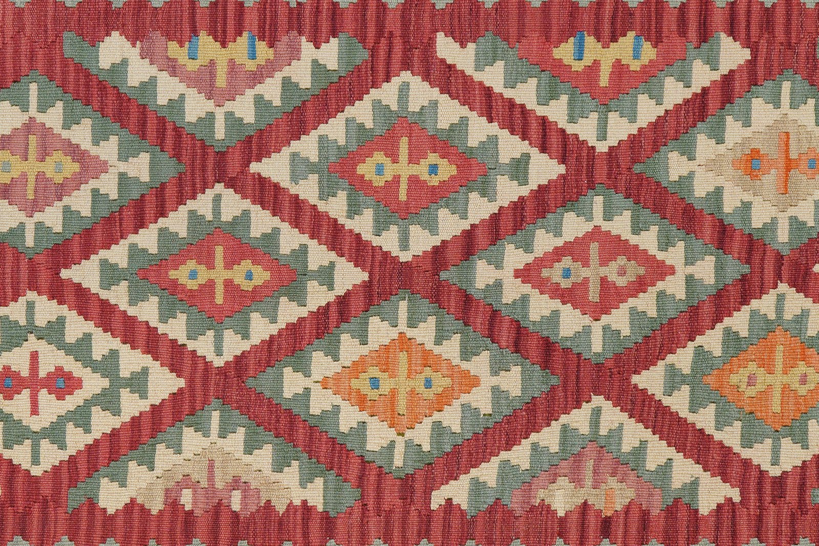 Kelim Gashgai — Handmade, 158x197 cm, Red, 100% Virgin Wool | View 5