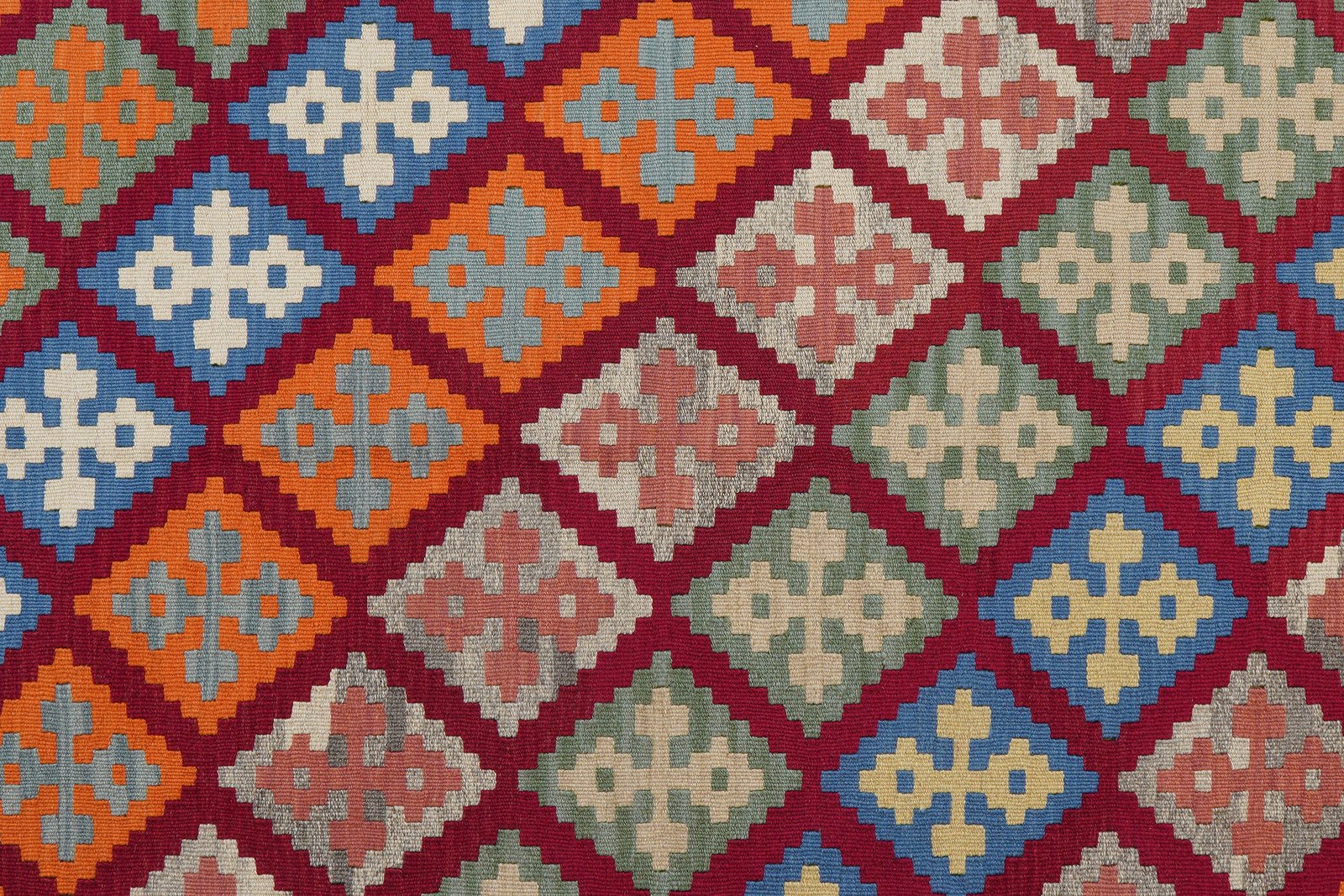 Kelim Gashgai — Handmade, 177x235 cm, Red, 100% Virgin Wool | View 5
