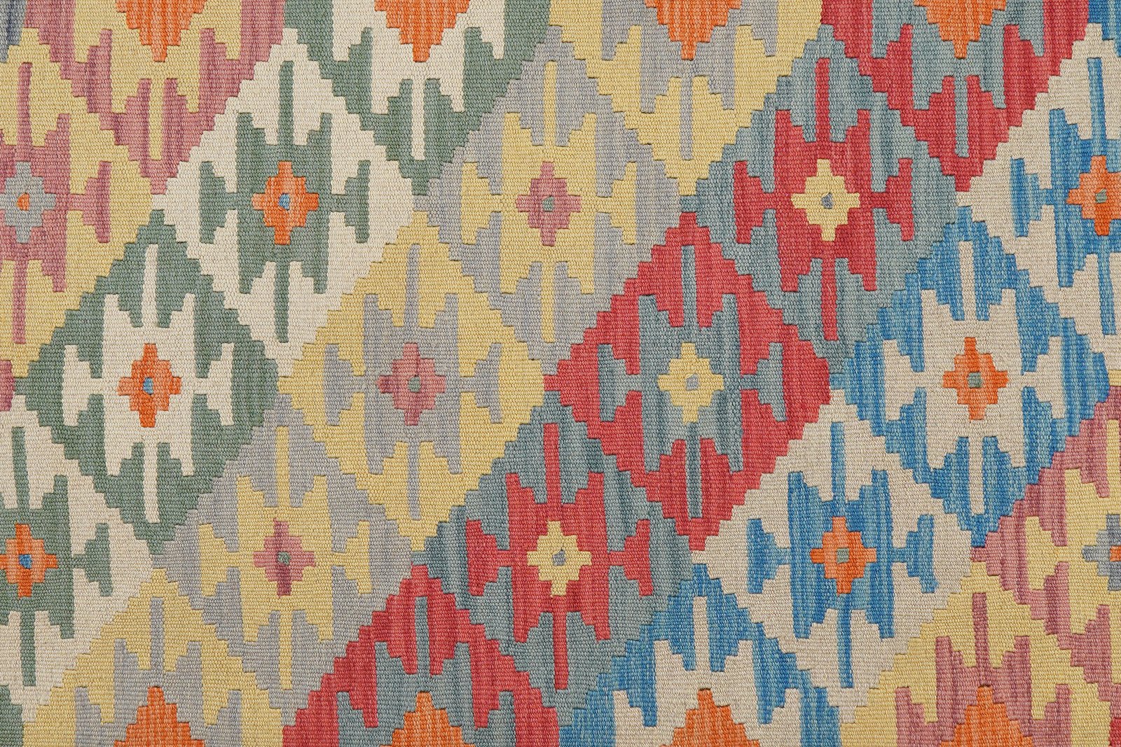 Kelim Gashgai — Handmade, 170x246 cm, Orange, 100% Virgin Wool | View 5