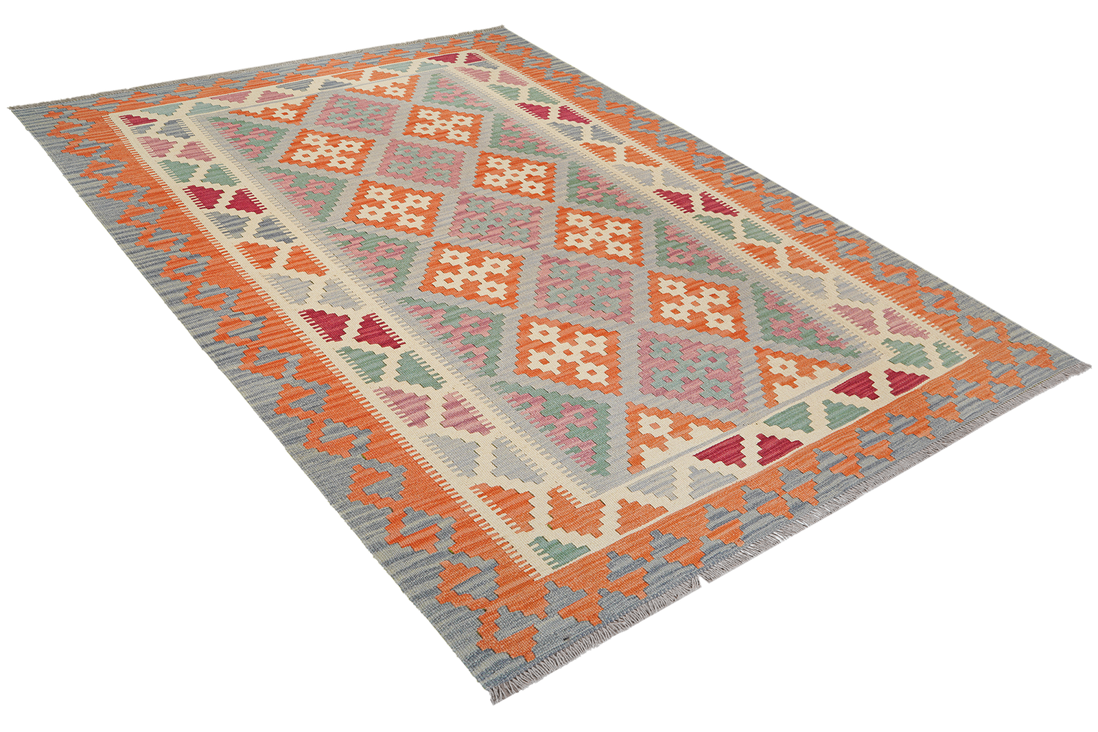 Kelim Gashgai — Handgefertigt, 256x182 cm, Beige, 100% Virgin Wool | View 5