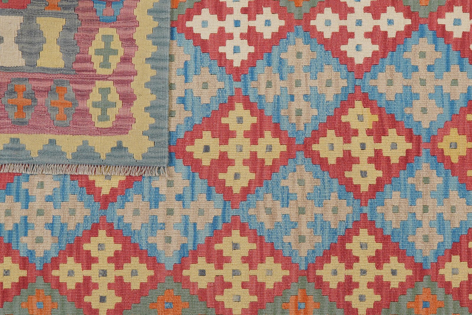 Kelim Gashgai — Handmade, 178x259 cm, Red, 100% Virgin Wool | View 6