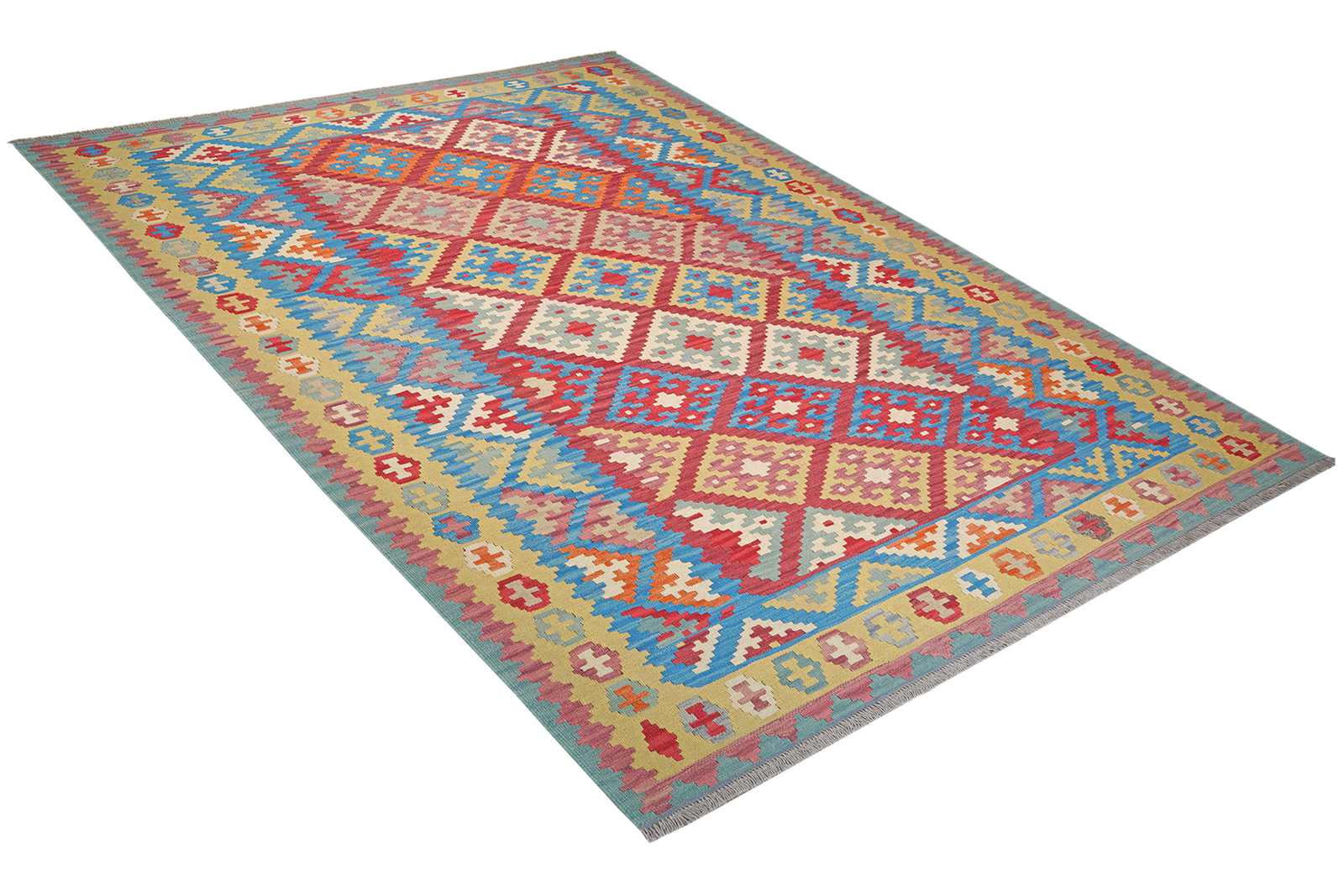 Kelim Gashgai — Handgefertigt, 290x200 cm, Blau, 100% Virgin Wool | View 5