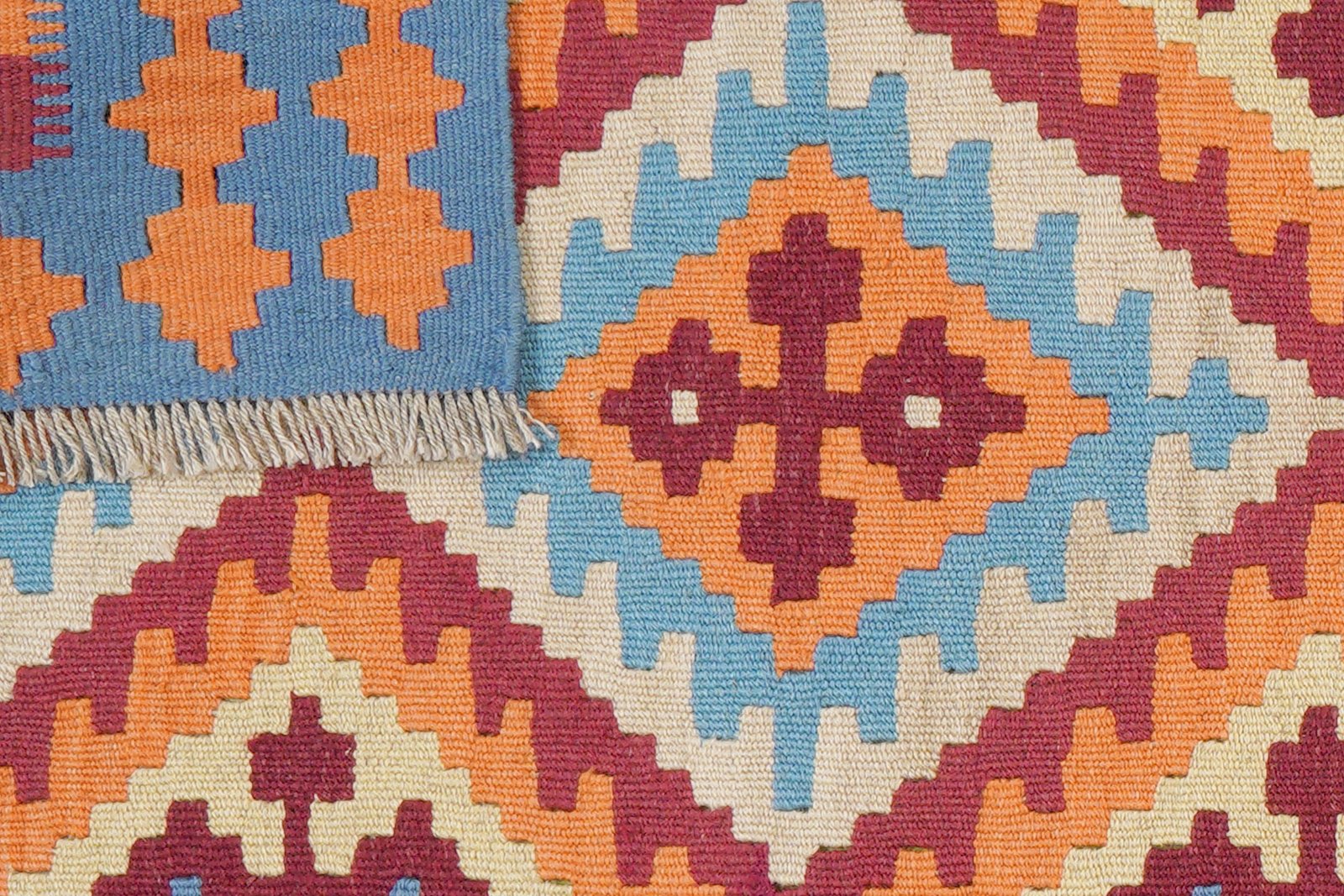 Kelim Gashgai — Handmade, 86x240 cm, Beige, 100% Virgin Wool | View 6