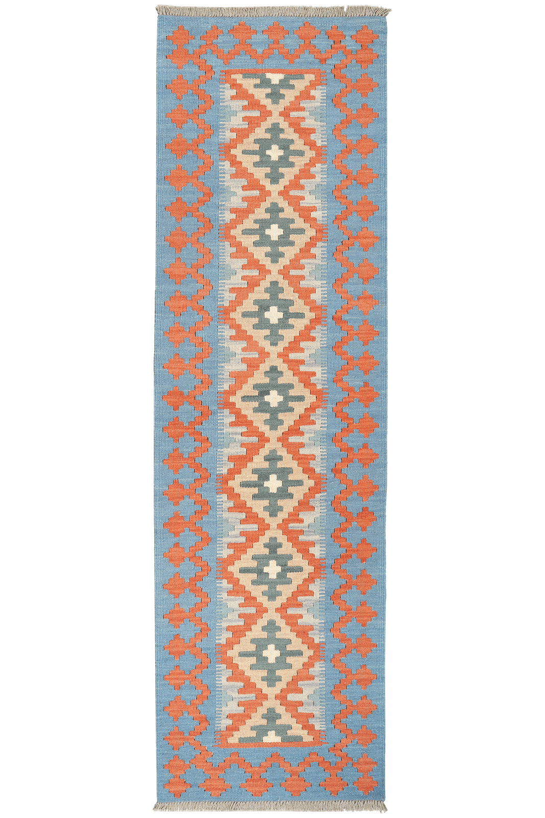 Kelim Gashgai — Handmade, 58x198 cm, Red, 100% Virgin Wool | Main view
