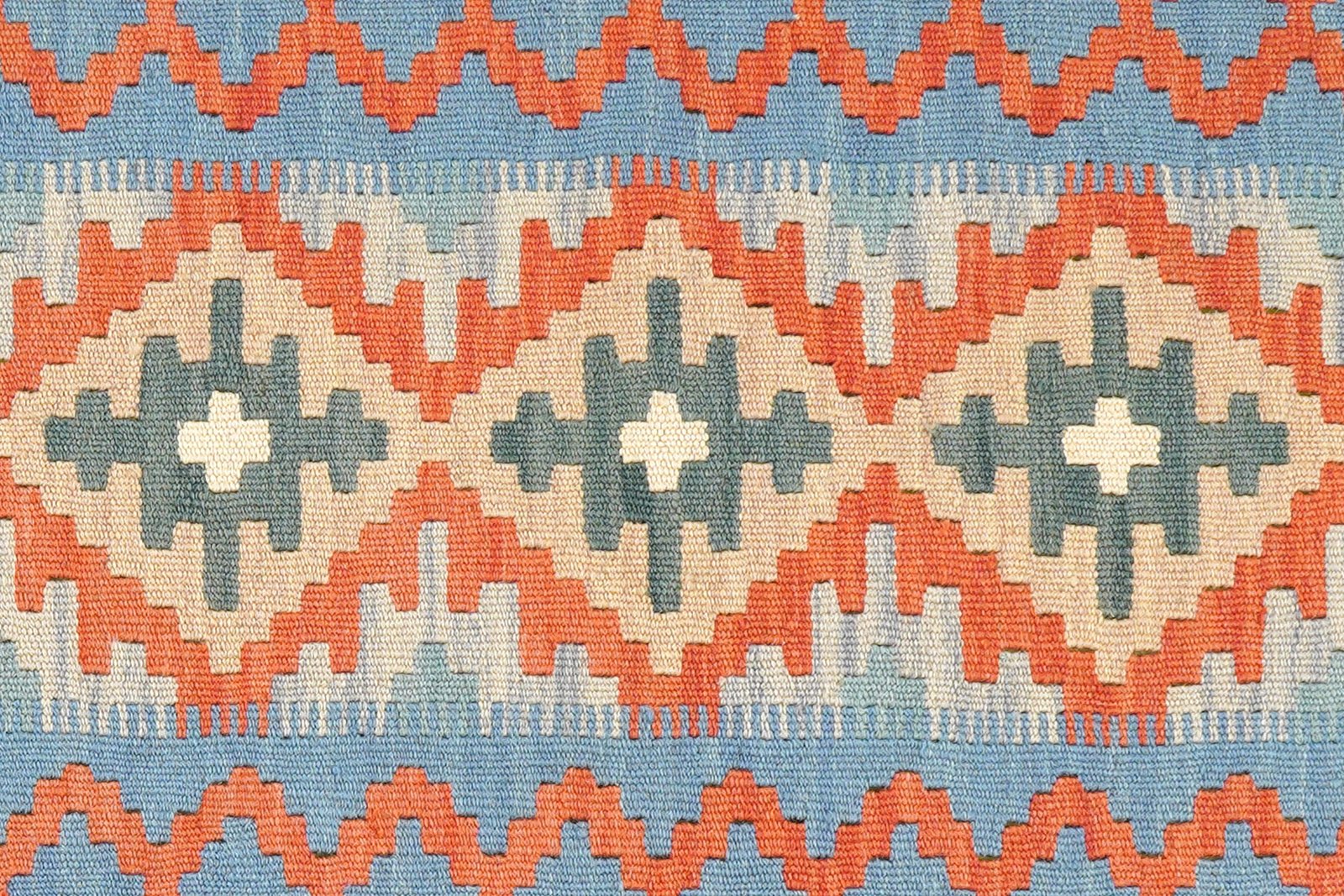 Kelim Gashgai — Handmade, 58x198 cm, Red, 100% Virgin Wool | View 5