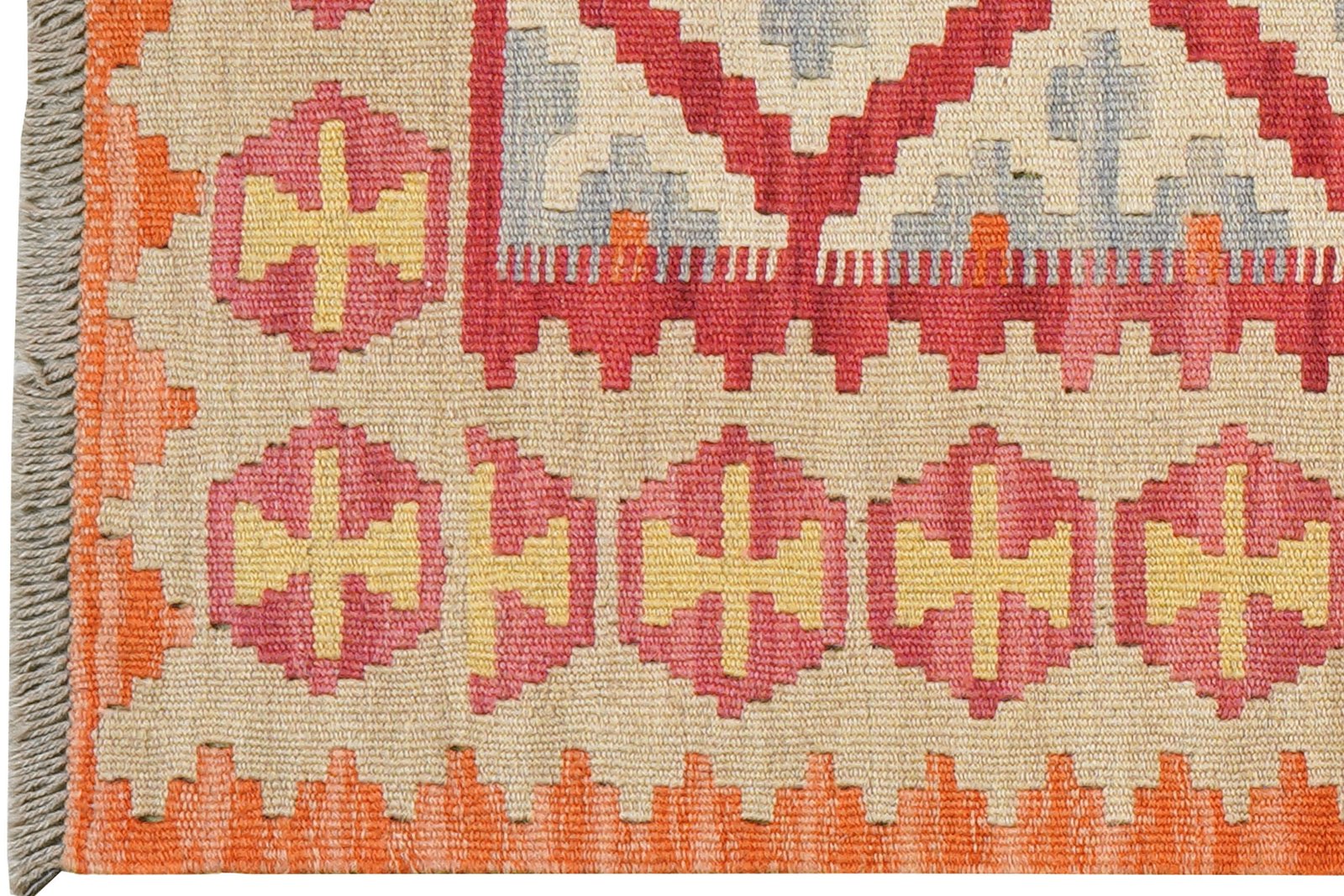 Kelim Gashgai — Handmade, 63x200 cm, Red, 100% Virgin Wool | View 3