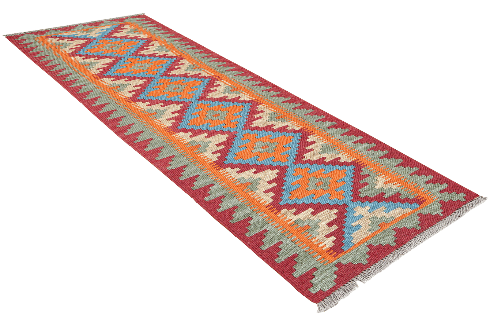 Kelim Gashgai — Handmade, 54x192 cm, Red, 100% Virgin Wool | View 4