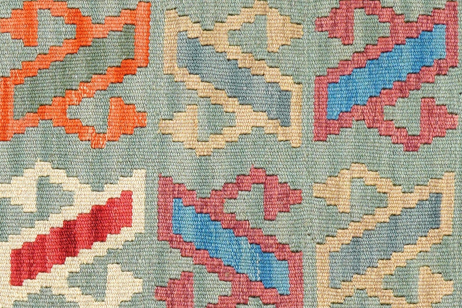 Kelim Gashgai — Handmade, 61x201 cm, Green, 100% Virgin Wool | View 5