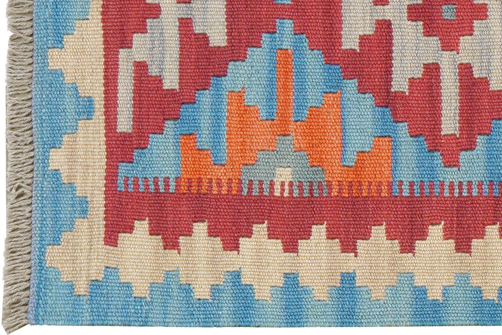 Kelim Gashgai — Handgefertigt, 192x58 cm, Beige, 100% Virgin Wool | View 4