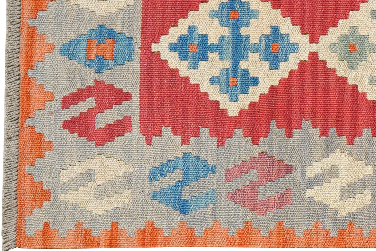Kelim Gashgai — Handmade, 63x197 cm, Red, 100% Virgin Wool | View 3