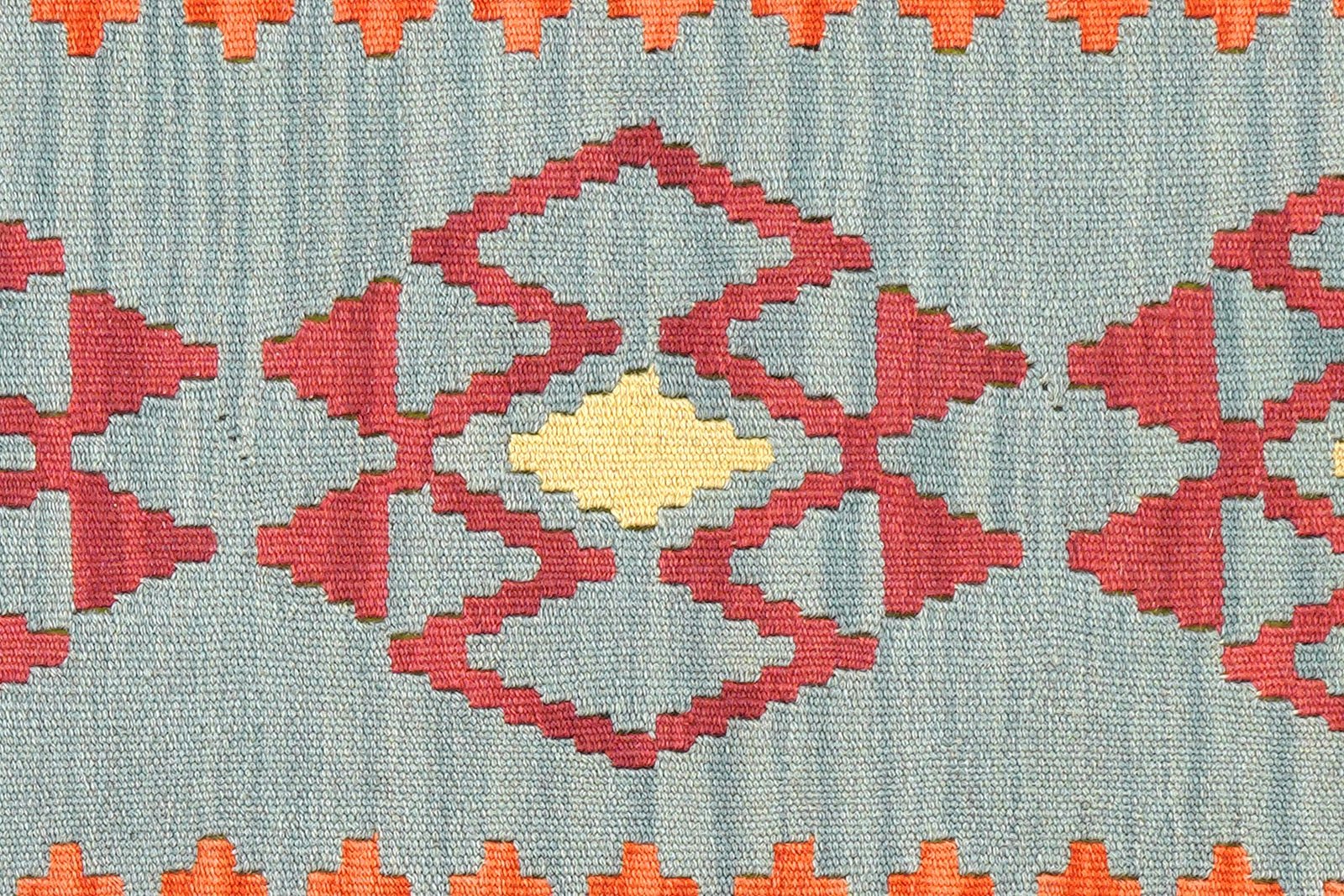 Kelim Gashgai — Handmade, 57x197 cm, Blue, 100% Virgin Wool | View 5
