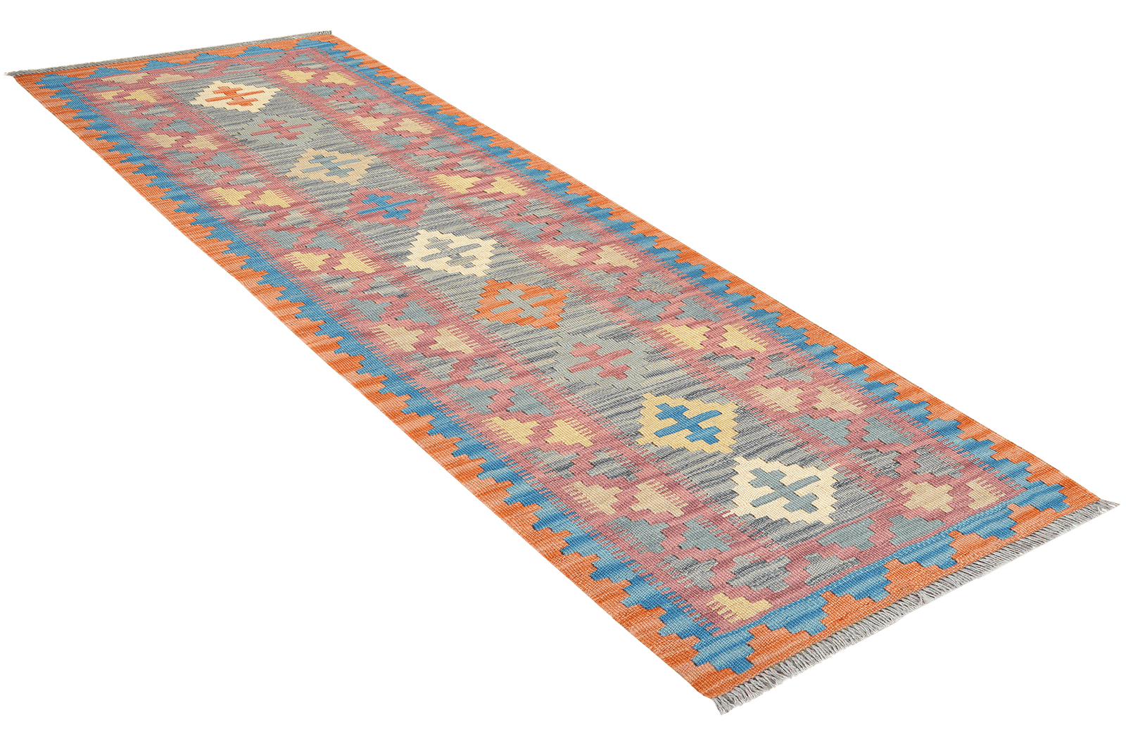 Kelim Gashgai — Handmade, 63x220 cm, Grey, 100% Virgin Wool | View 4