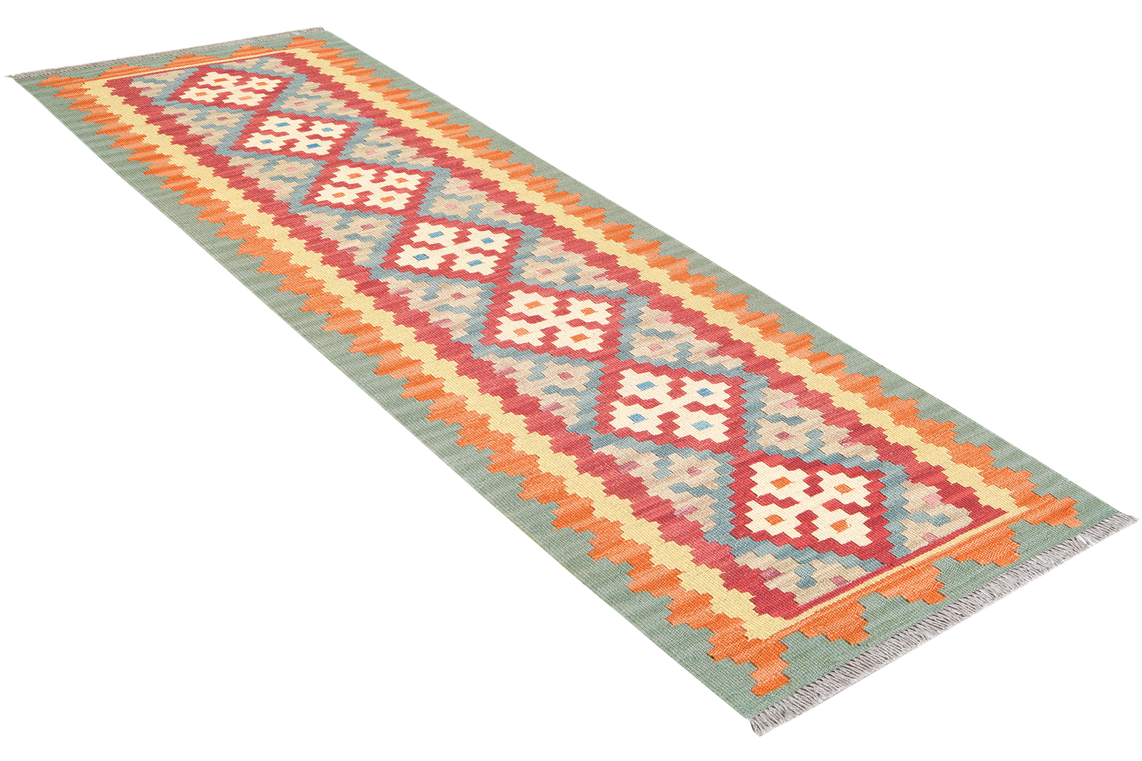 Kelim Gashgai — Handgefertigt, 200x60 cm, Bunt, 100% Virgin Wool | View 5