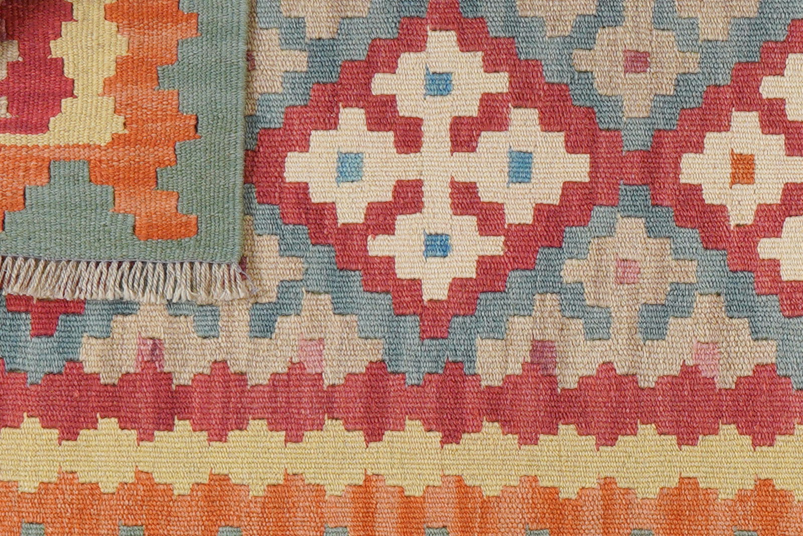 Kelim Gashgai — Handgefertigt, 200x60 cm, Bunt, 100% Virgin Wool | View 7