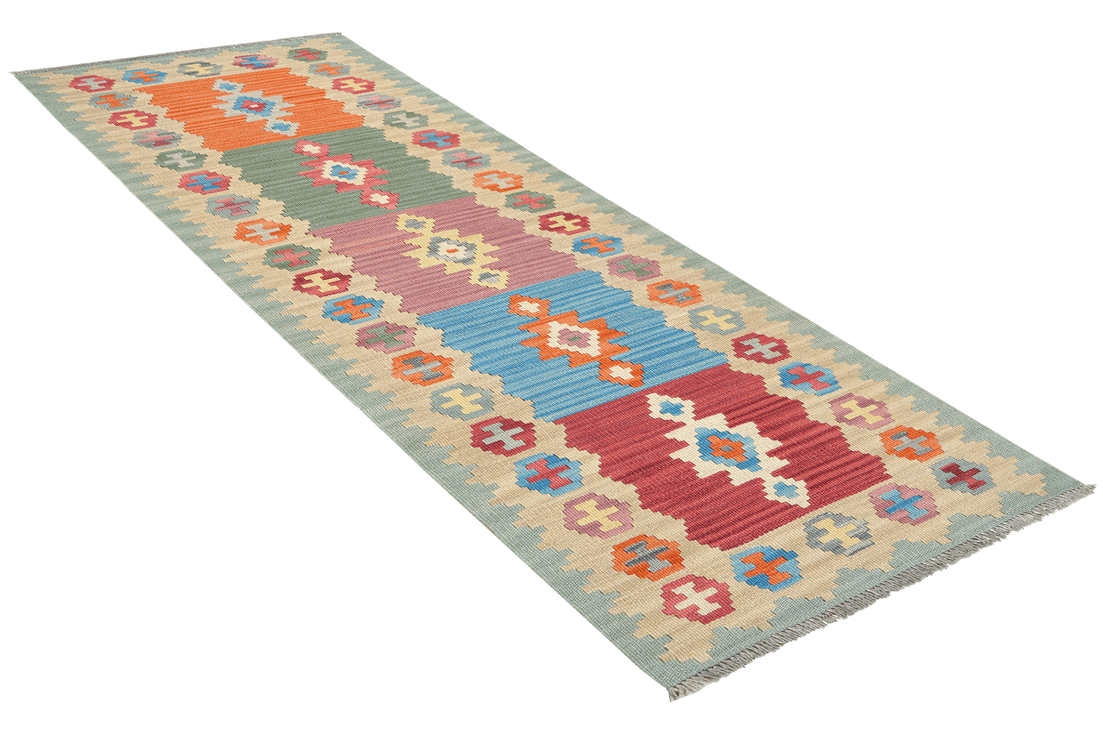 Kelim Gashgai — Handmade, 61x240 cm, Multicolor, 100% Virgin Wool | View 4