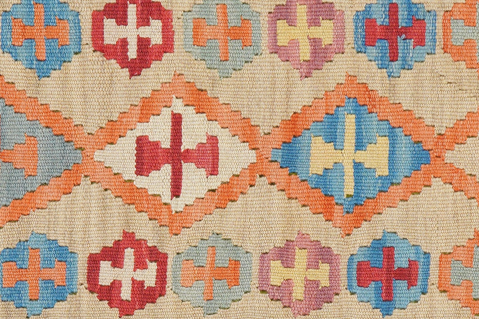 Kelim Gashgai — Handmade, 59x253 cm, Beige, 100% Virgin Wool | View 5