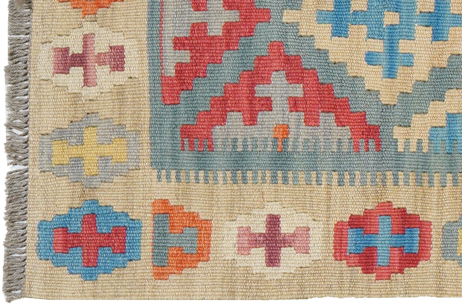 Kelim Gashgai — Handmade, 60x237 cm, Tuerkis, 100% Virgin Wool | View 3