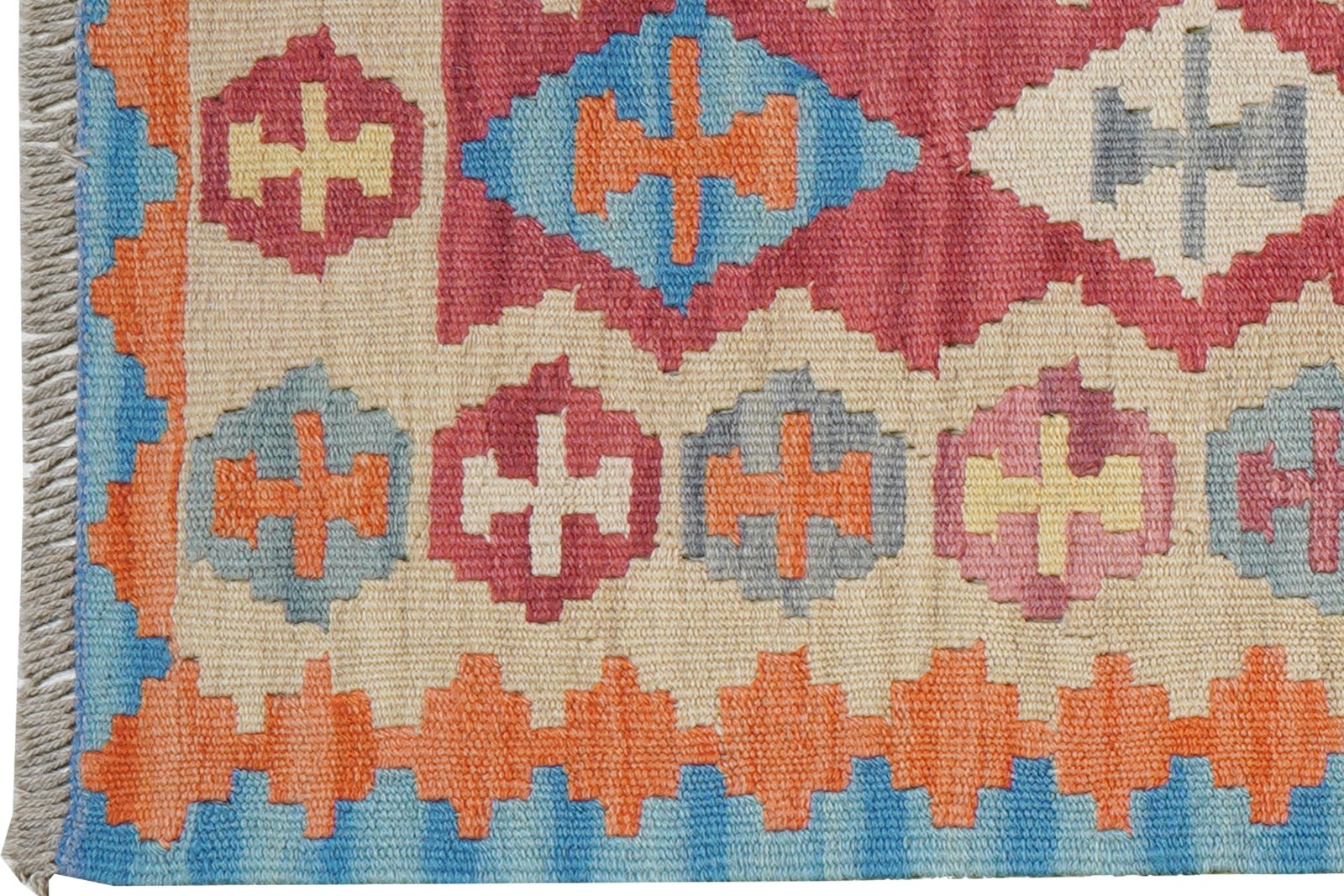 Kelim Gashgai — Handmade, 60x251 cm, Red, 100% Virgin Wool | View 3