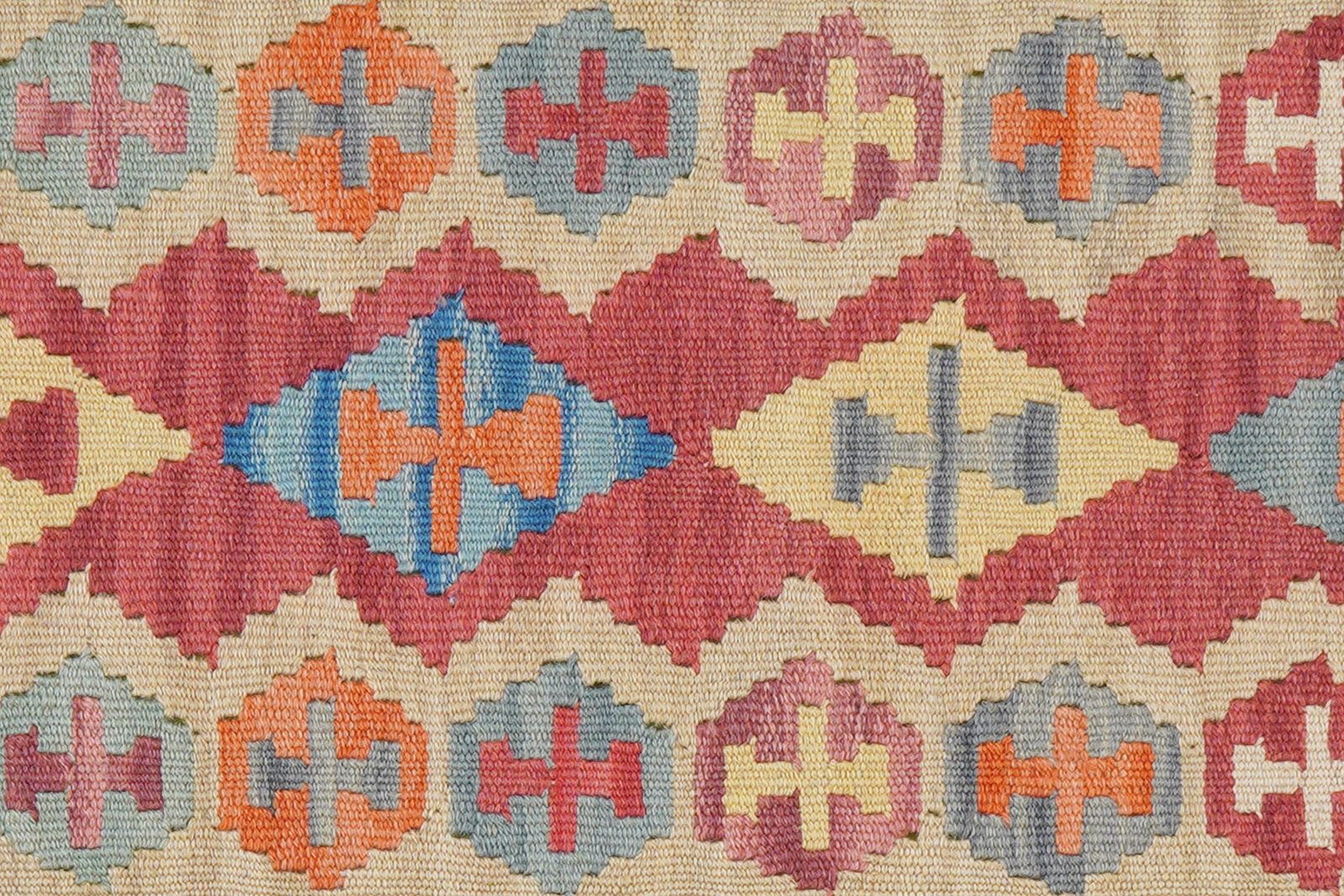 Kelim Gashgai — Handgefertigt, 251x60 cm, Beige, 100% Virgin Wool | View 6