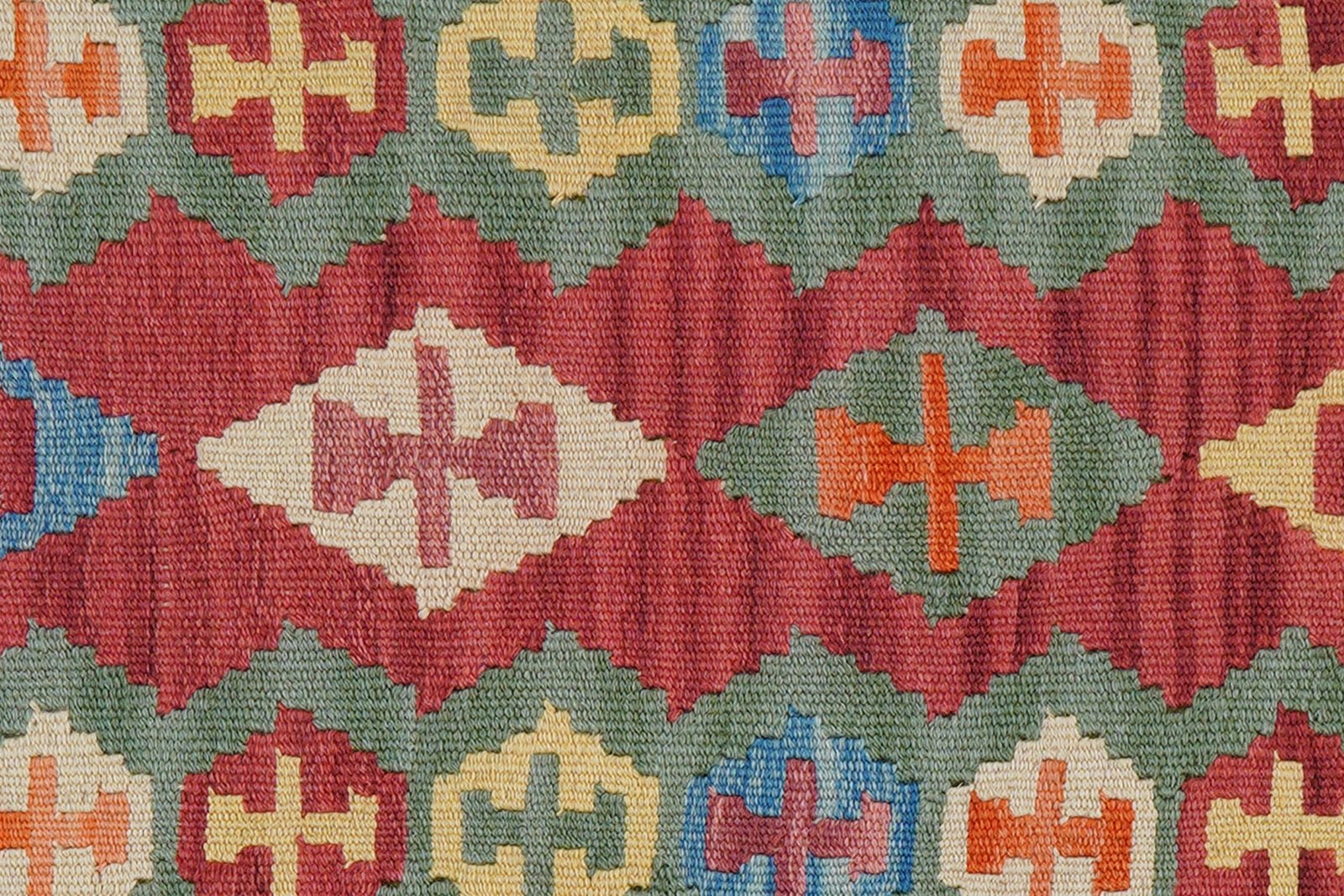 Kelim Gashgai — Handmade, 61x246 cm, Red, 100% Virgin Wool | View 5