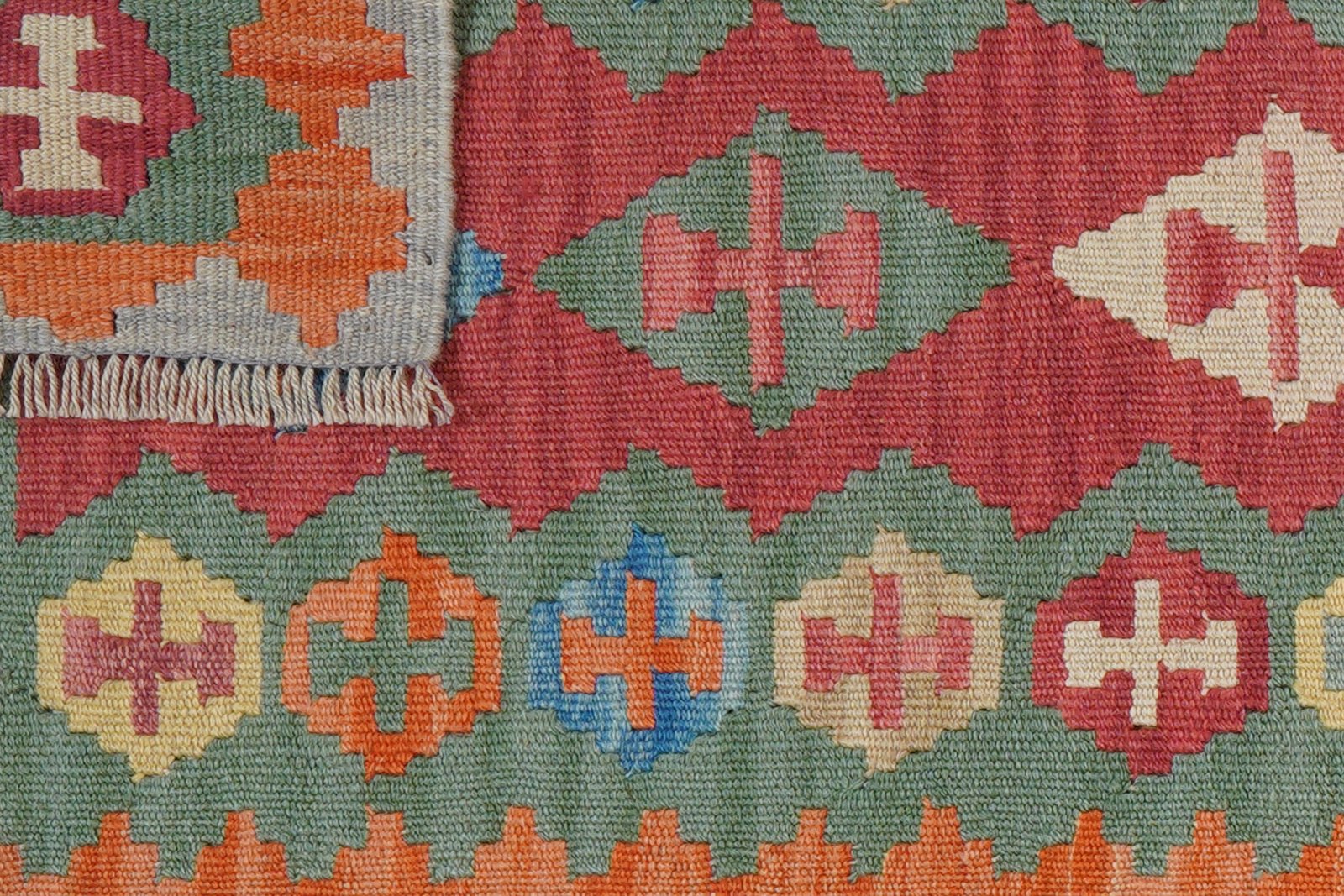 Kelim Gashgai — Handmade, 61x246 cm, Red, 100% Virgin Wool | View 6