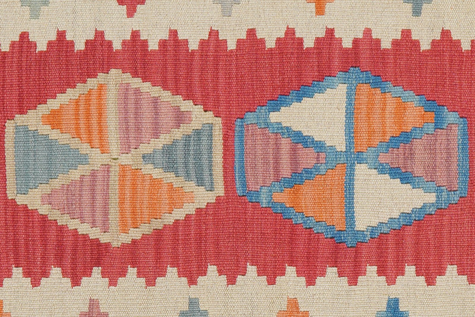 Kelim Gashgai — Handmade, 83x252 cm, Red, 100% Virgin Wool | View 5