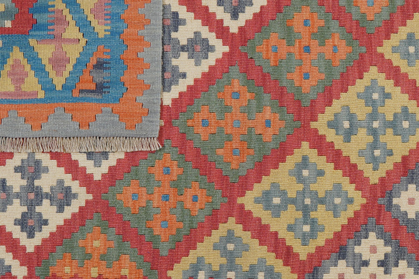 Kelim Gashgai — Handgefertigt, 177x127 cm, Blau, 100% Virgin Wool | View 7