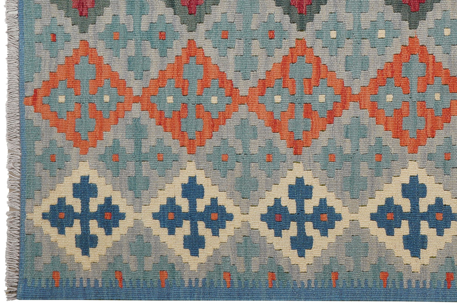 Kelim Gashgai — Handgefertigt, 181x124 cm, Rot, 100% Virgin Wool | View 4