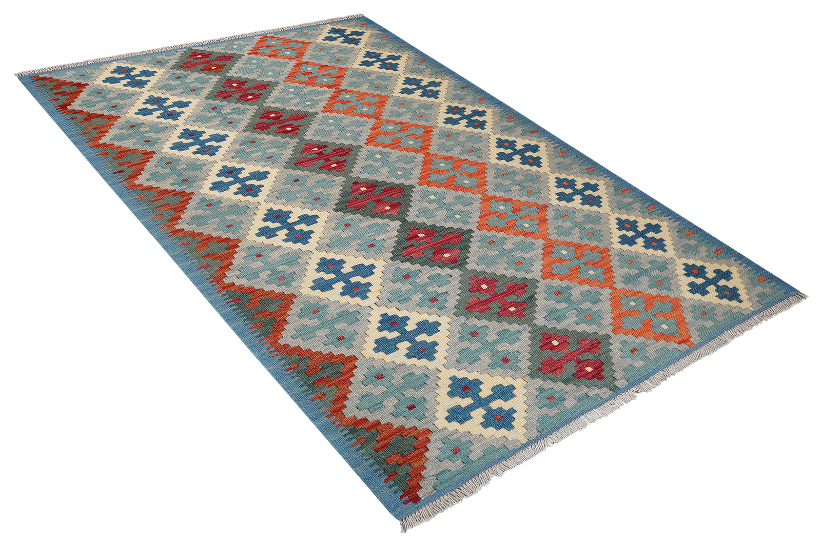 Kelim Gashgai — Handgefertigt, 181x124 cm, Rot, 100% Virgin Wool | View 5