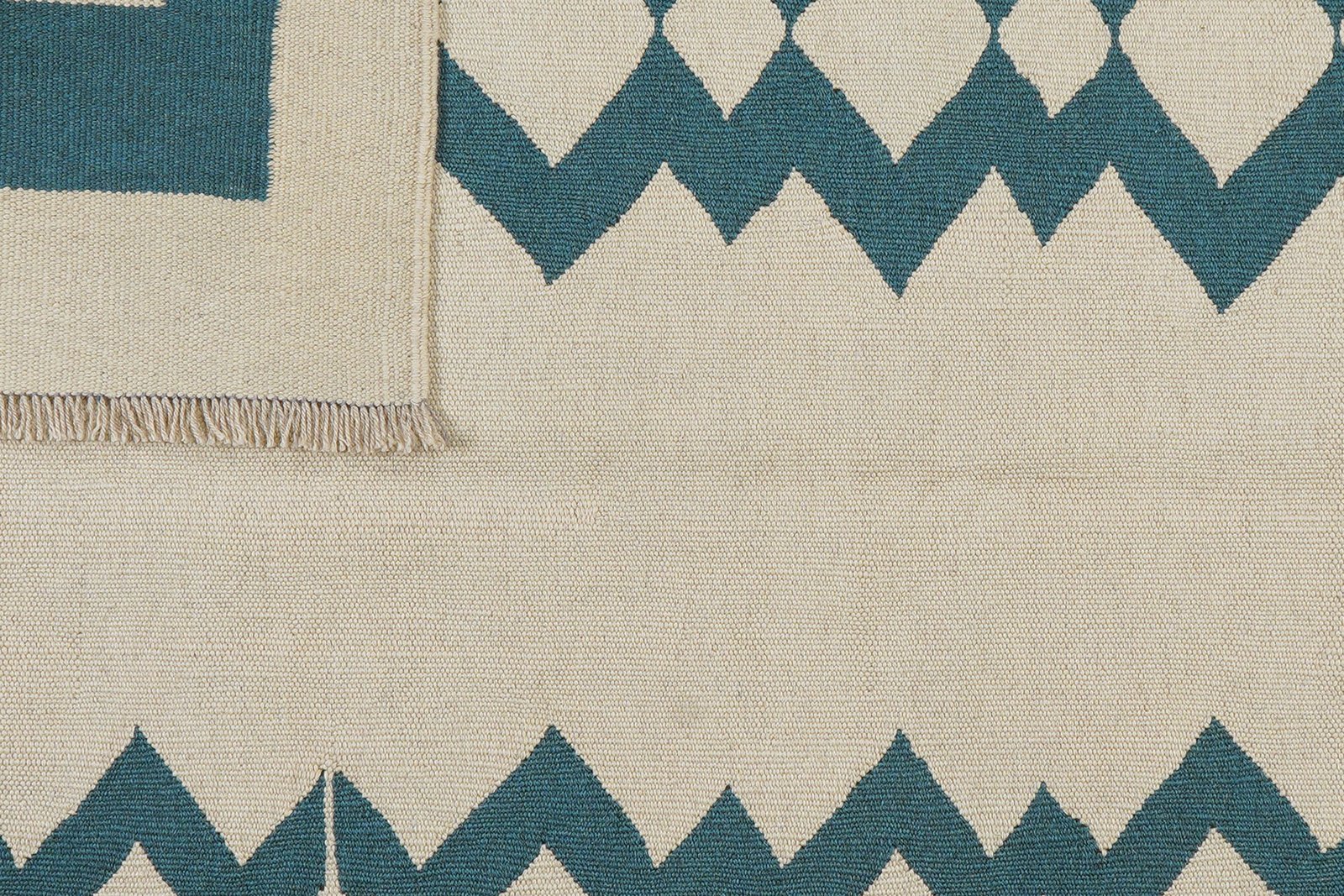 Kelim Gashgai — Handmade, 146x198 cm, Beige, 100% Virgin Wool | View 6