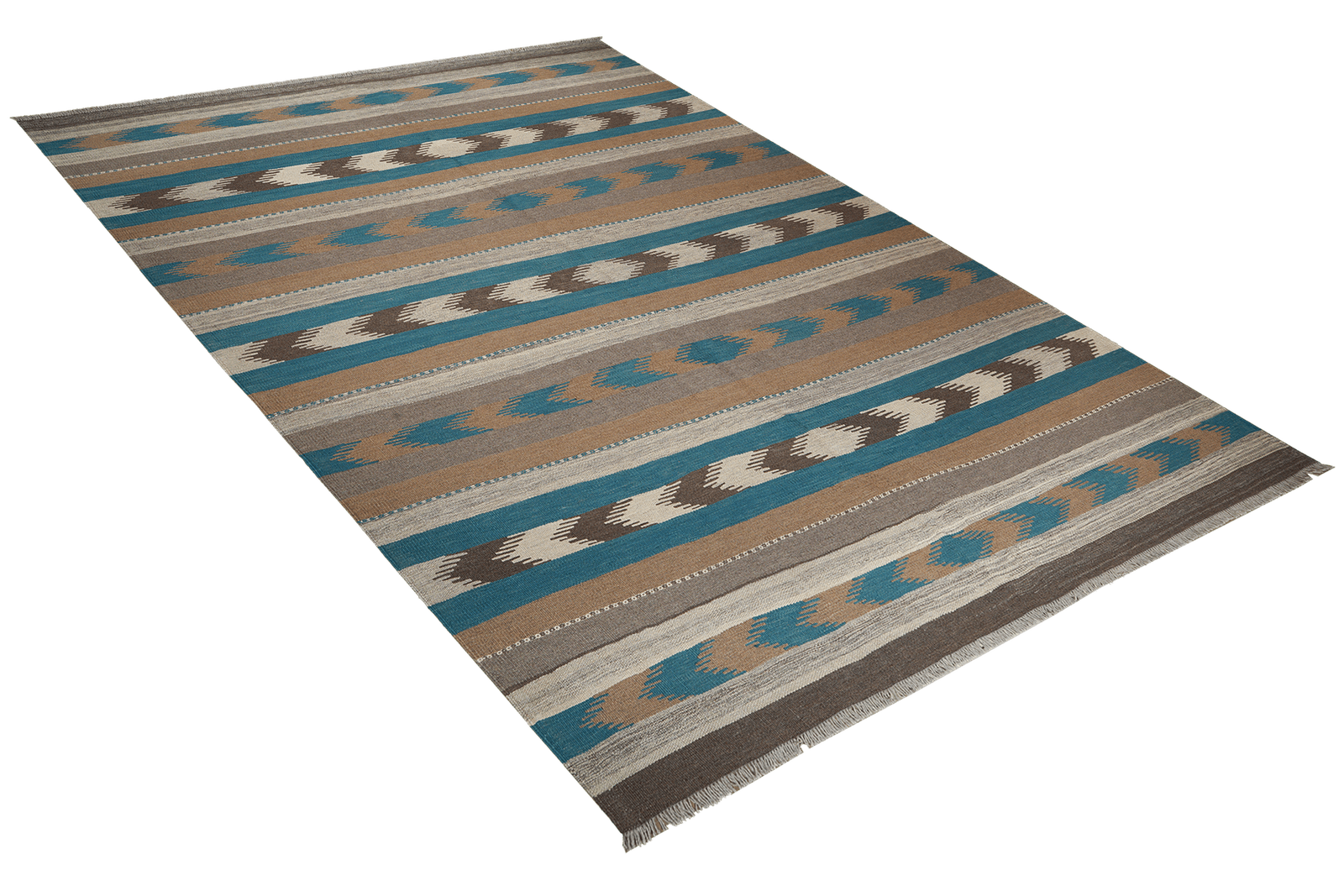 Kelim Gashgai — Handmade, 197x300 cm, Blue, 100% Virgin Wool | View 4